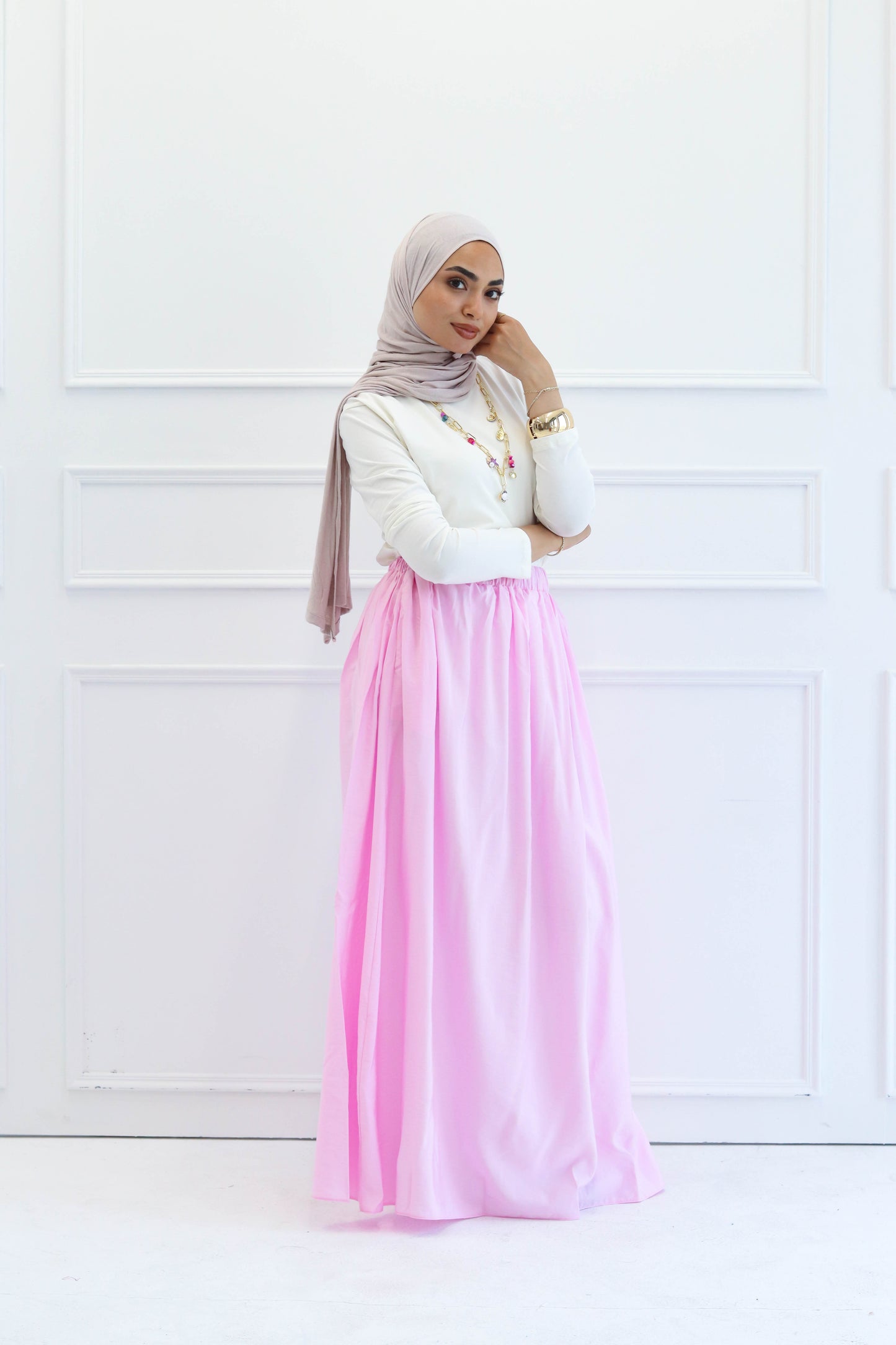 Pleated skirt in Baby Pink