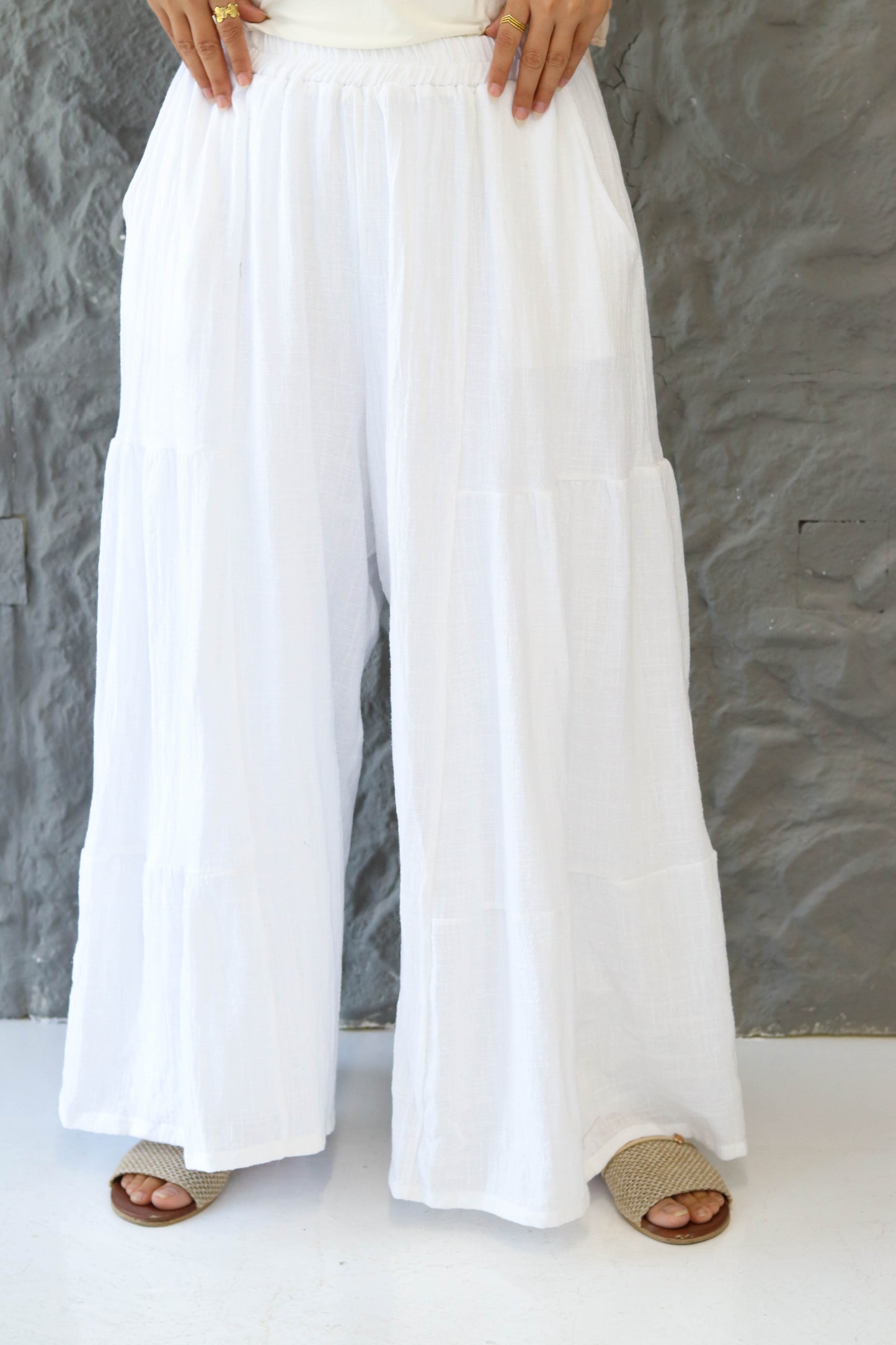 White Wide Leg Pants