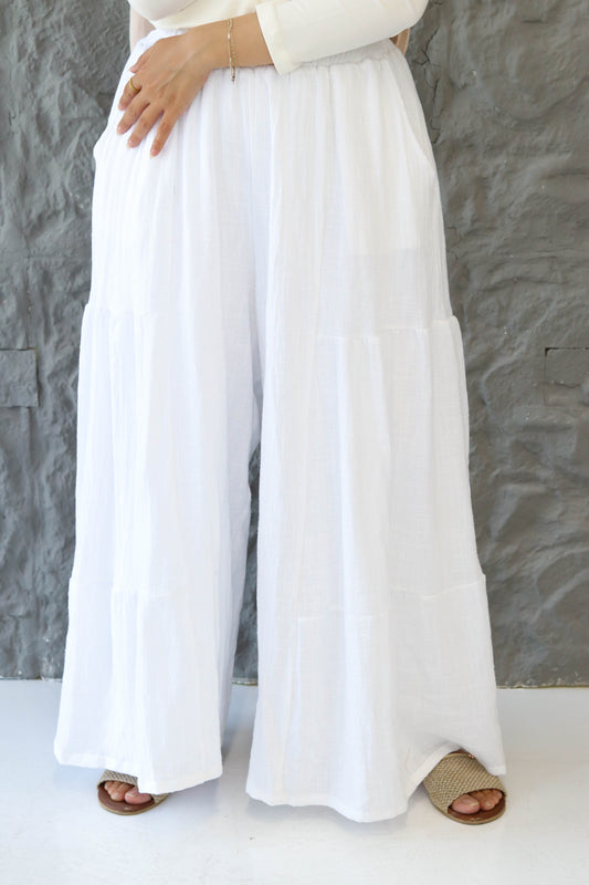 White Wide Leg Pants