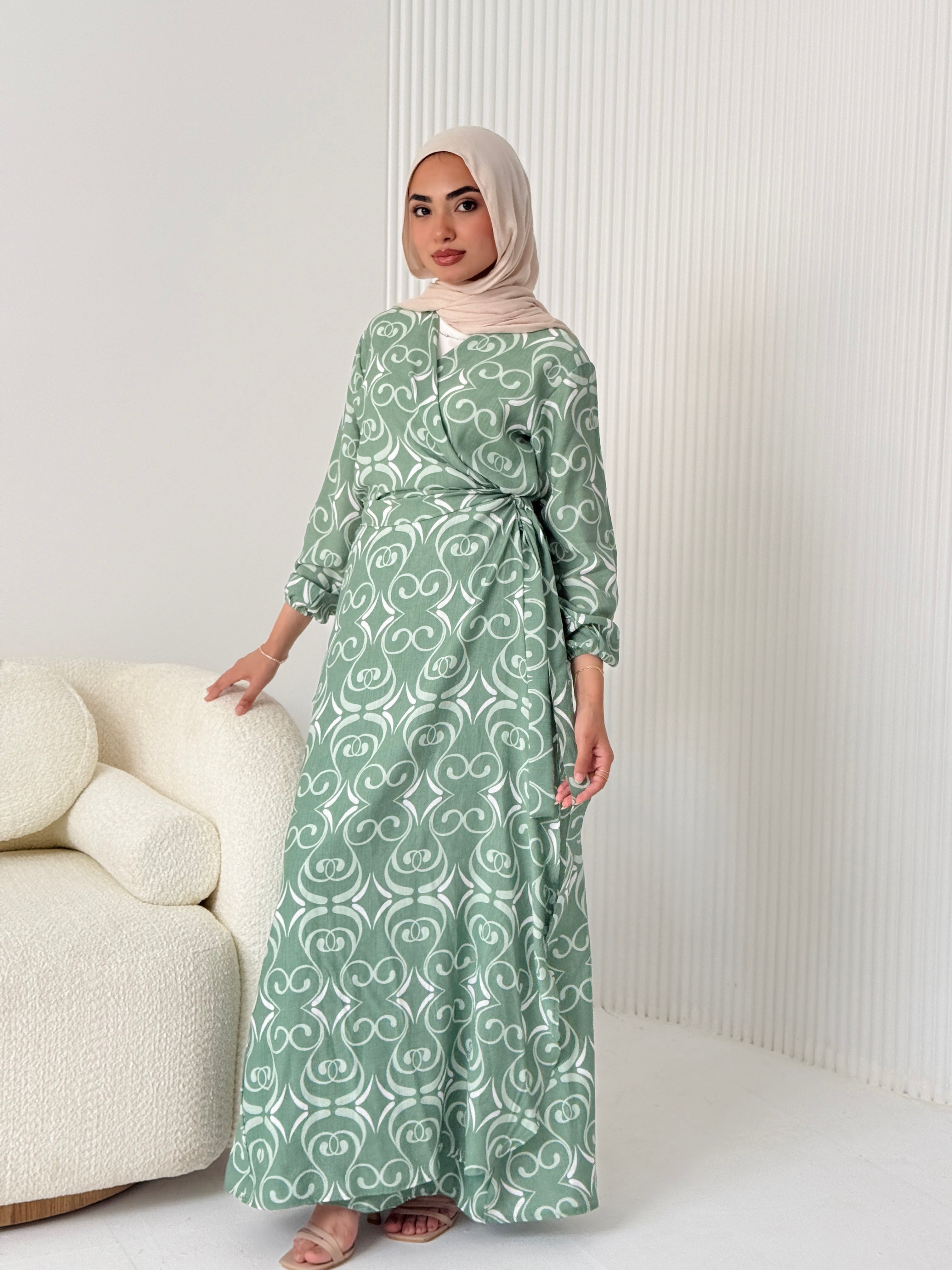 Candy Kayan Dress In Mint Green – Khadija Hijab Store