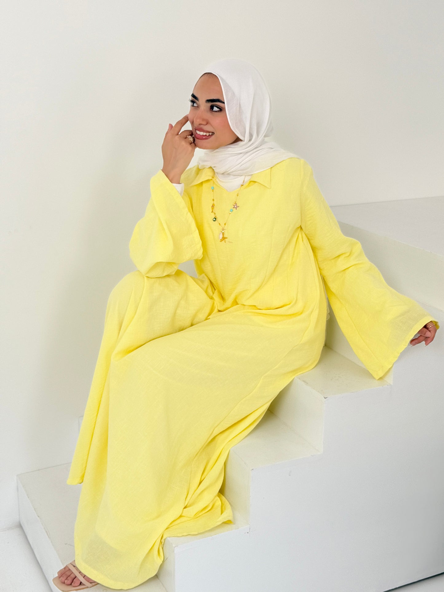 Darts Dress In Yellow