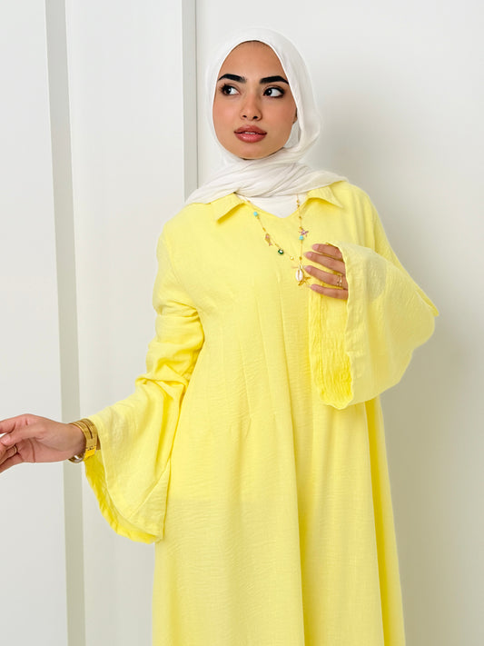 Darts Dress In Yellow