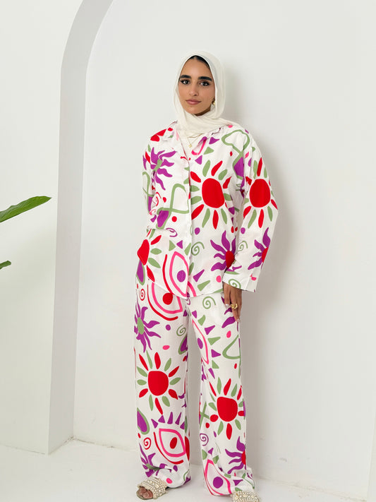 Printed Sun Set In Purple