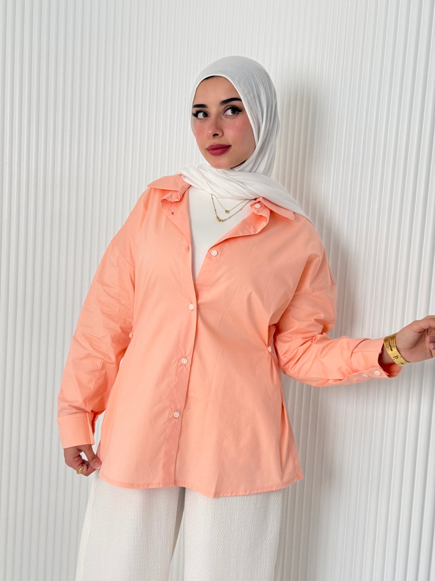 Orange Poplin Shirt