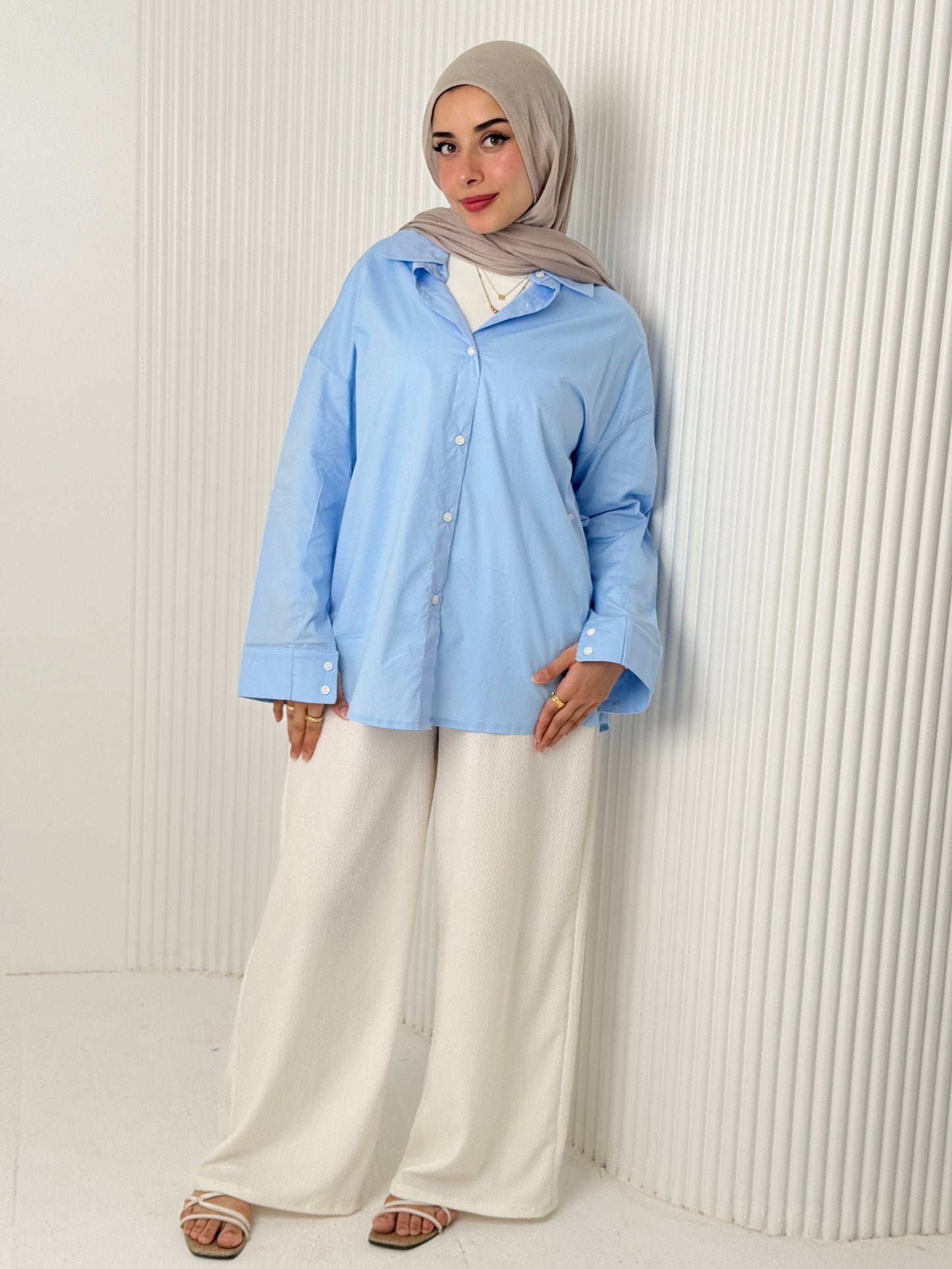 Baby-Blue Poplin Shirt