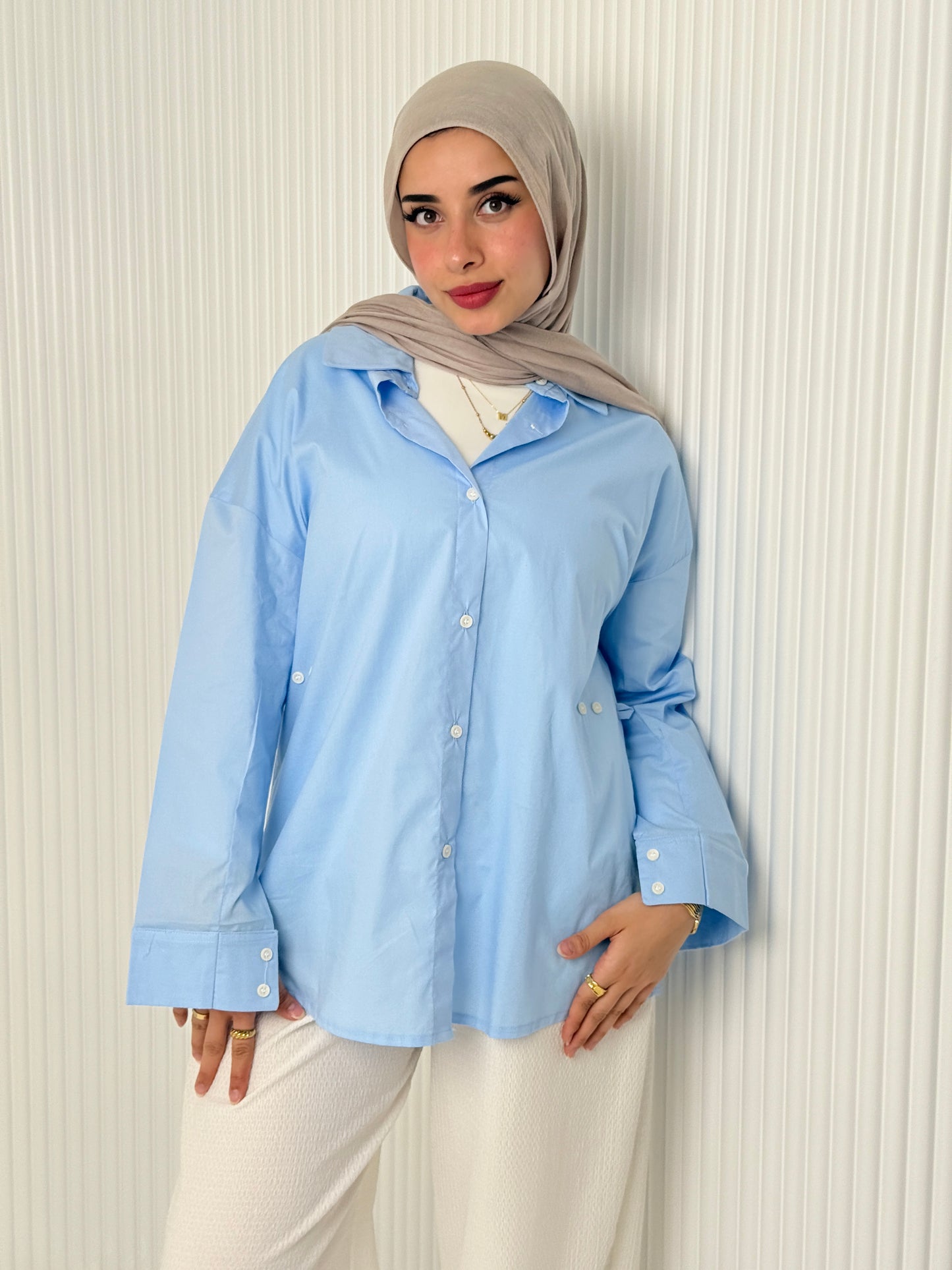 Baby-Blue Poplin Shirt