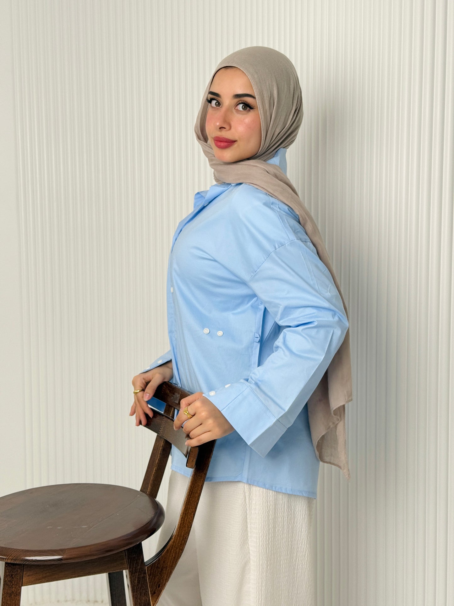 Baby-Blue Poplin Shirt