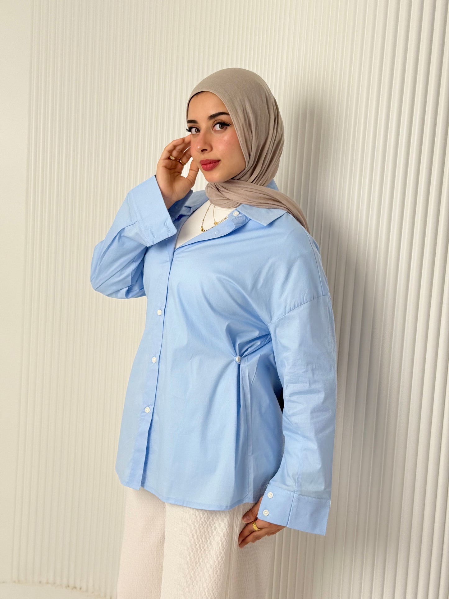 Baby-Blue Poplin Shirt