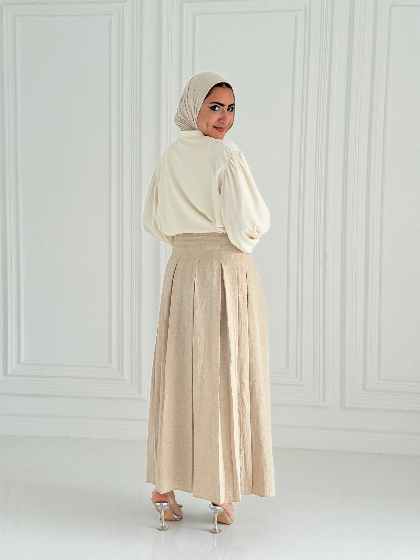 Darts Skirt In Beige