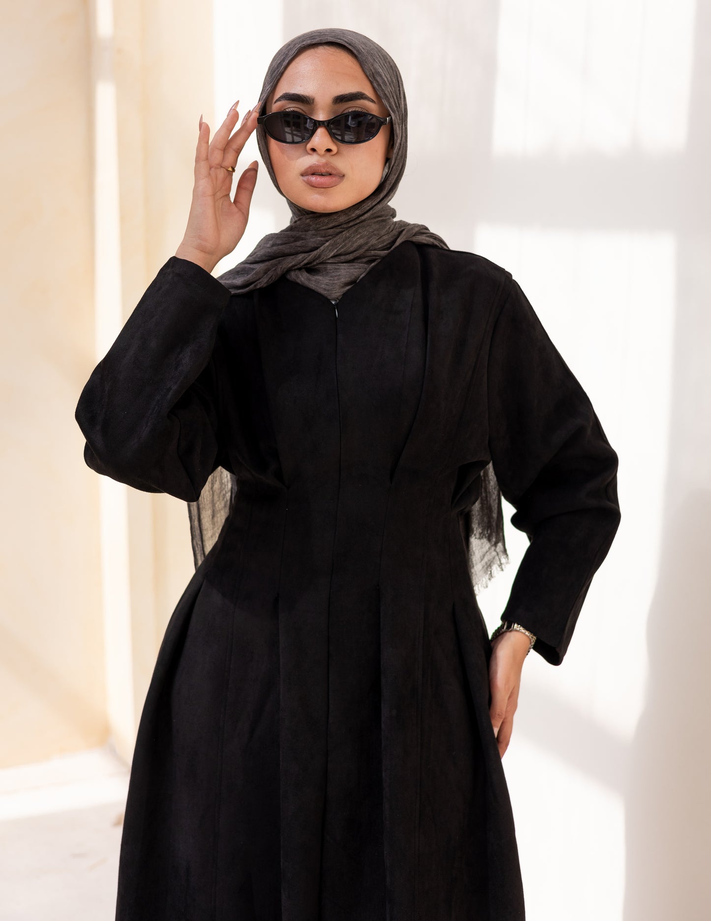 Soft Darts Dress — Black