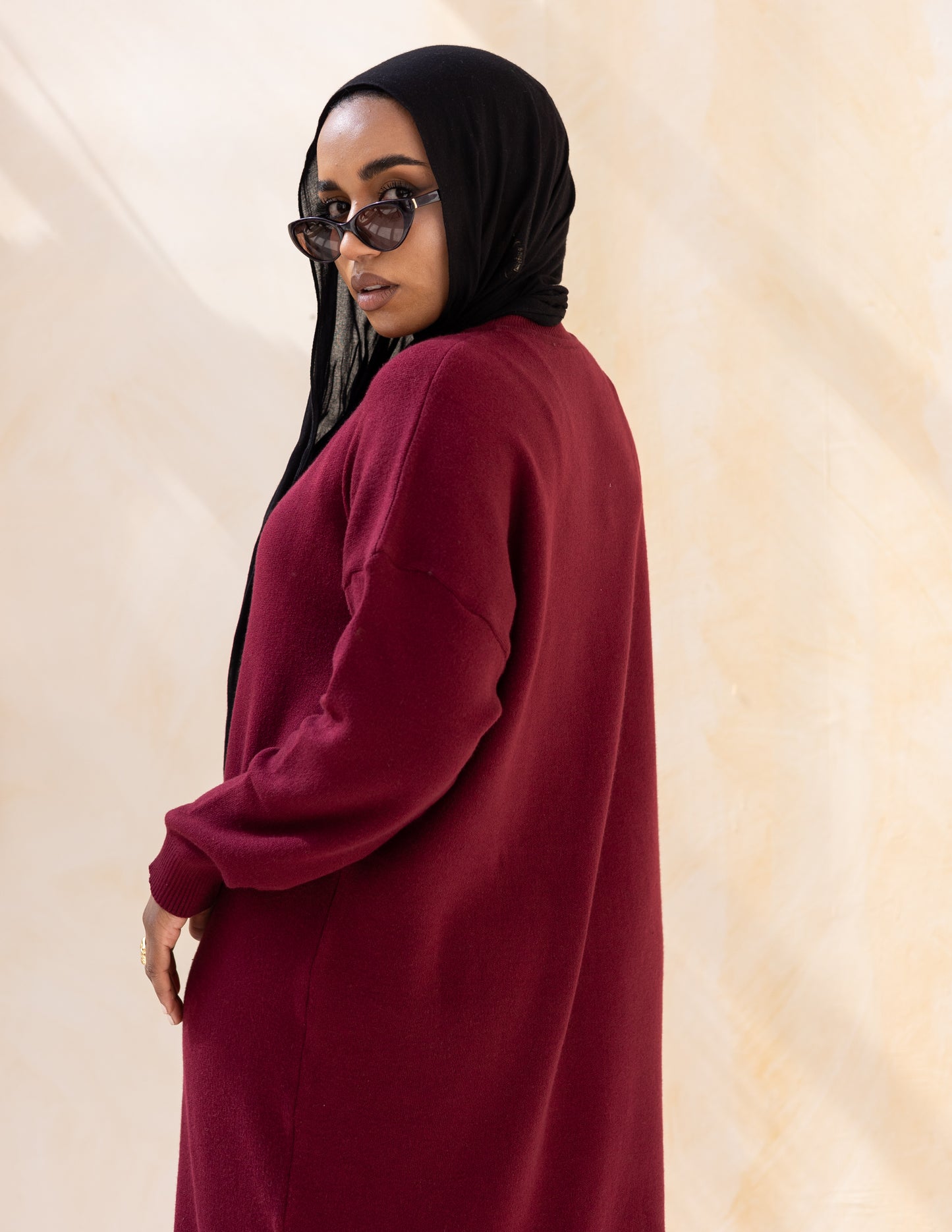 Basic Knitted Dress — Burgundy