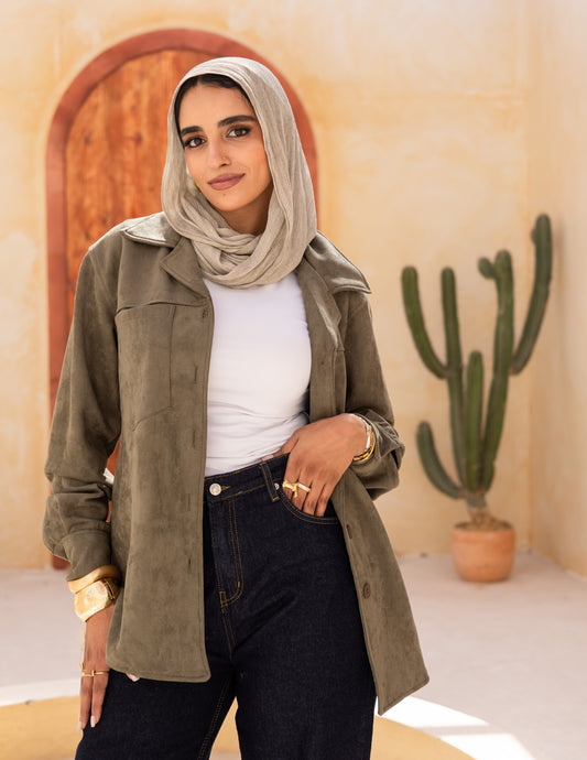 Suede Shirt — Olive