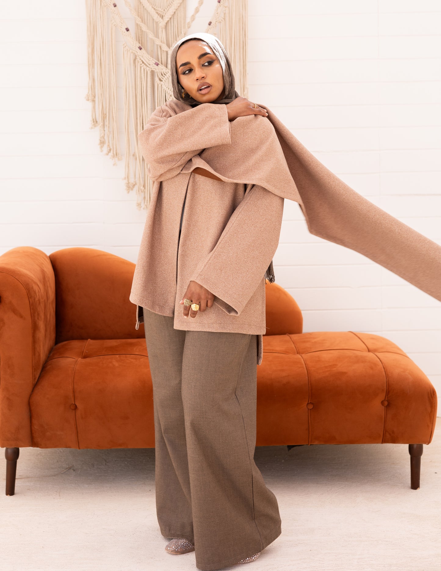 Noya Cape Coat — Warm Beige