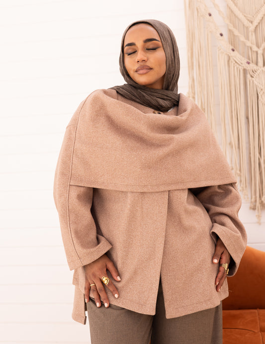 Noya Cape Coat — Warm Beige