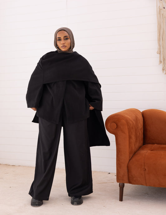 Noya Cape Coat — Black