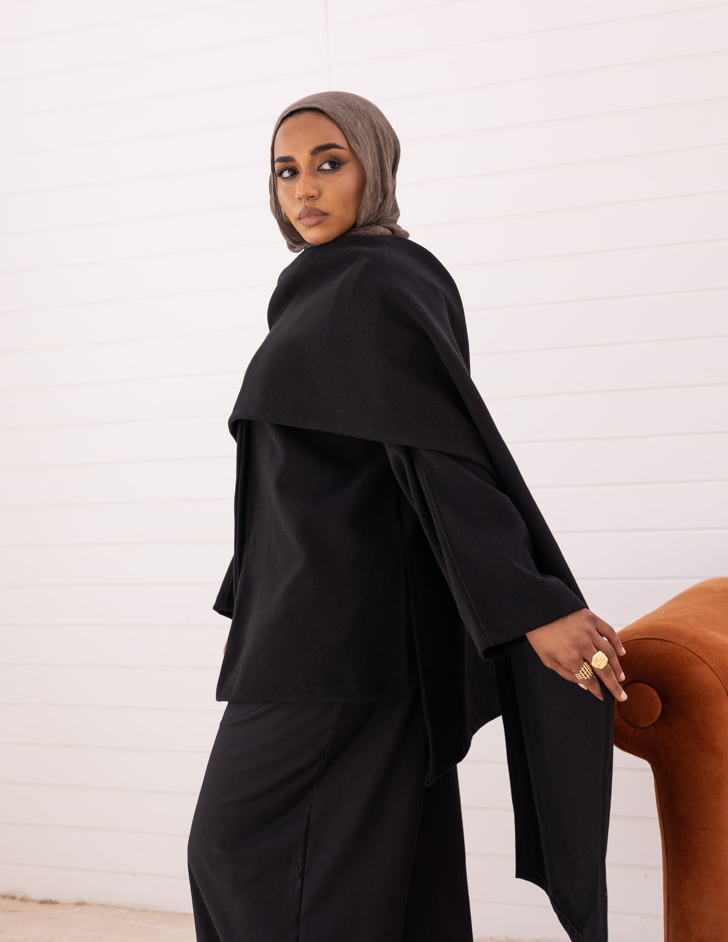 Noya Cape Coat — Black