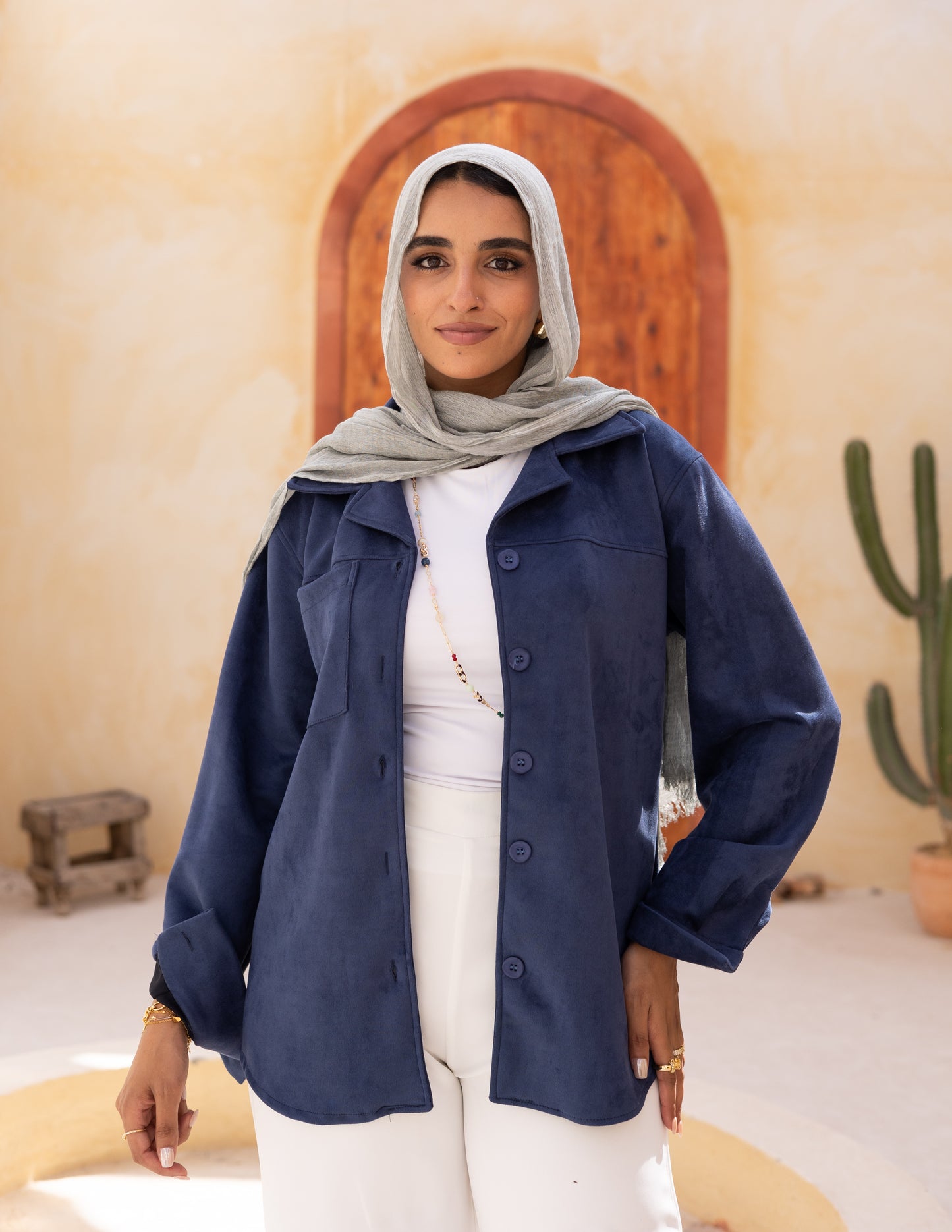 Suede Shirt — Navy Blue