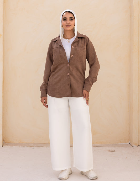 Suede Shirt — Café
