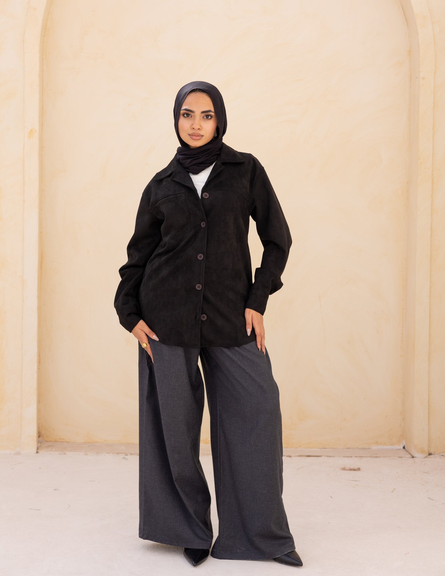 Suede Shirt — Black