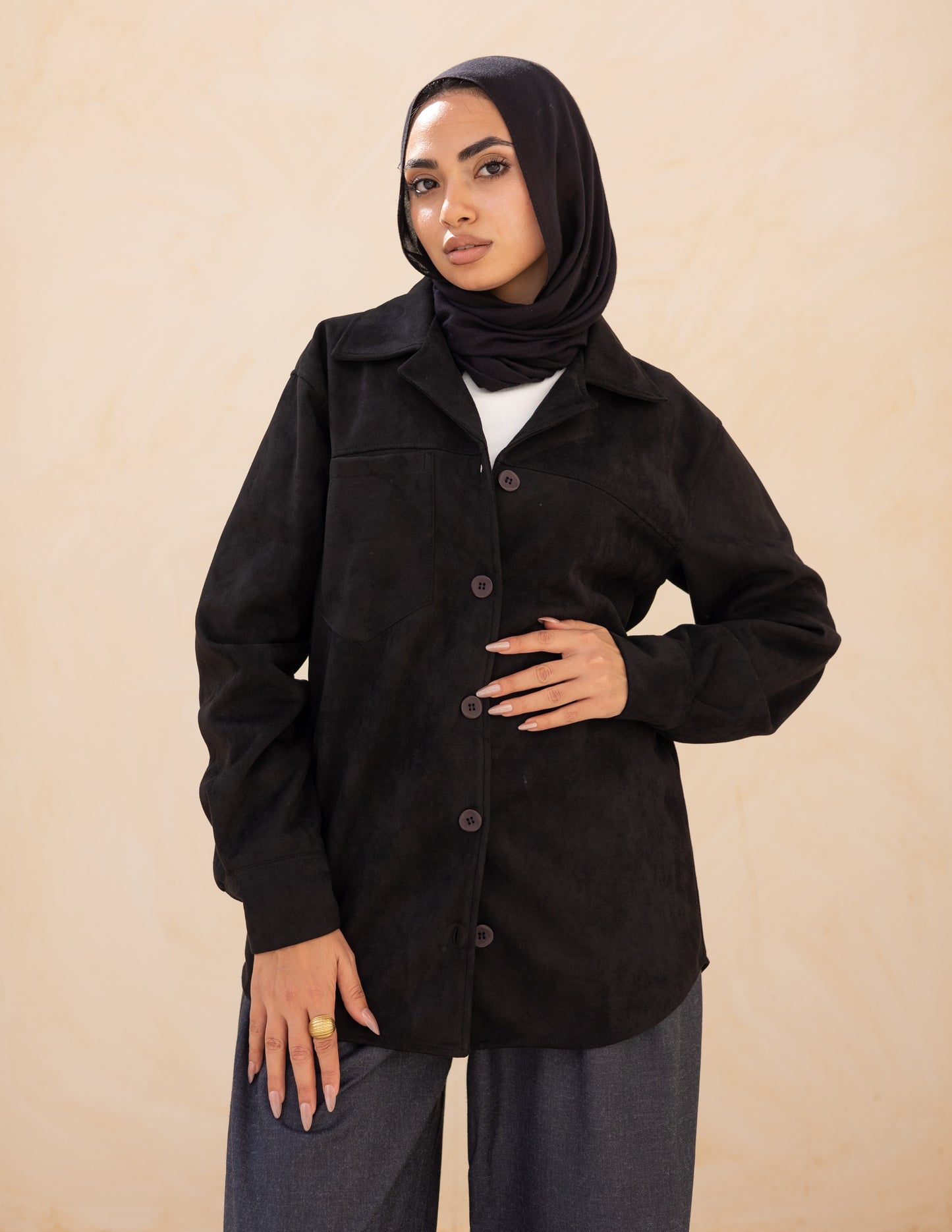 Suede Shirt — Black