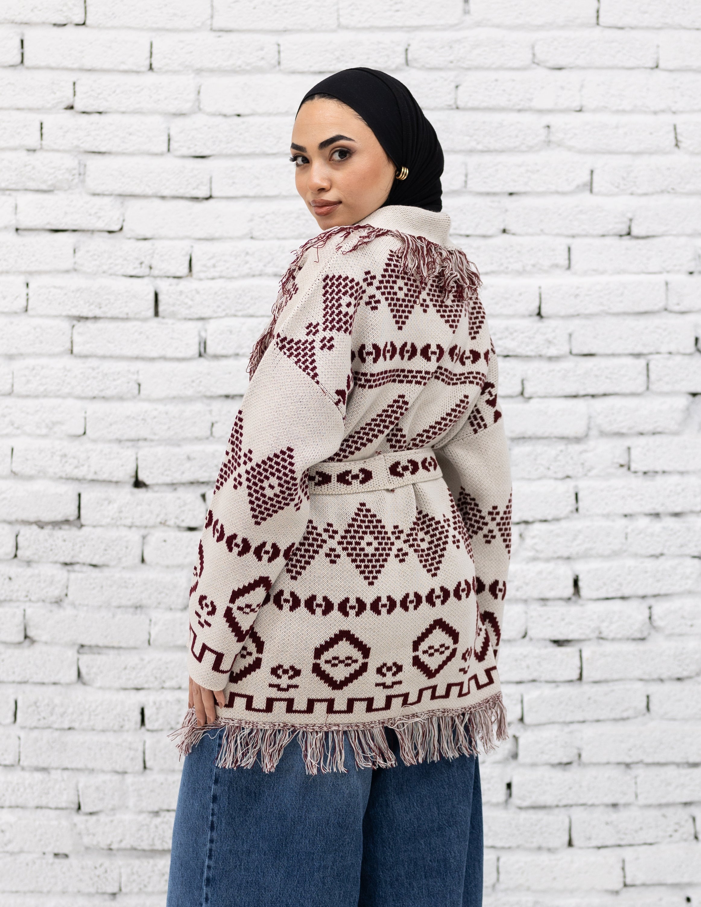 Rimal Fringed Cardigan - In Beige