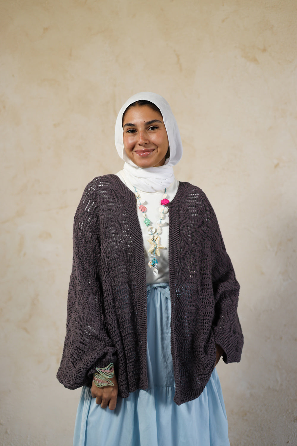 Daisy cardigan — purple