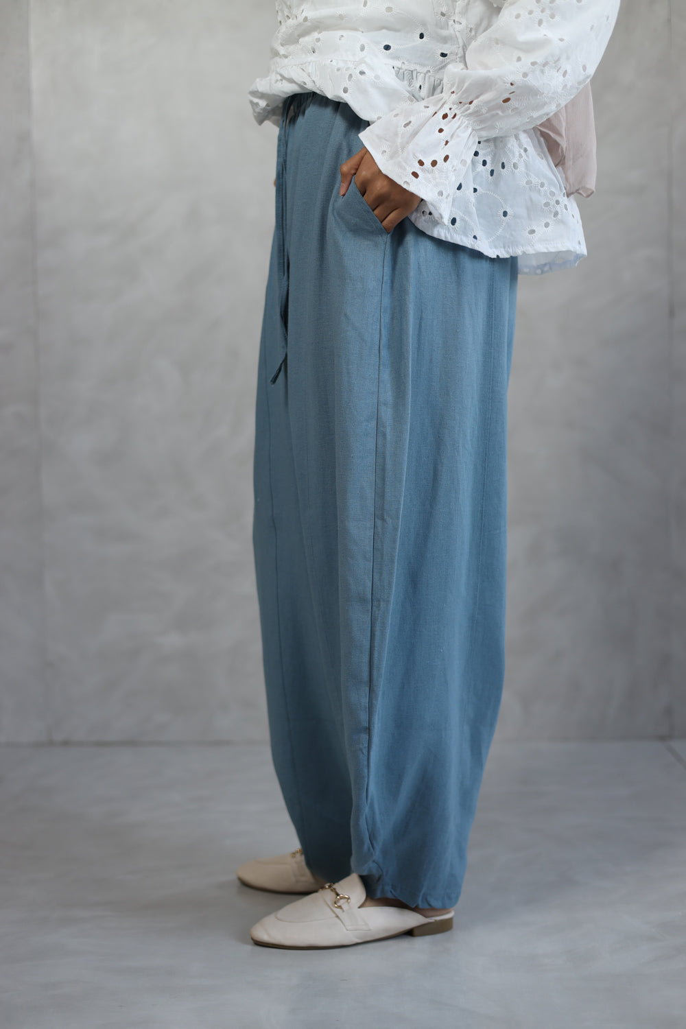 Linen balloon fit — teal