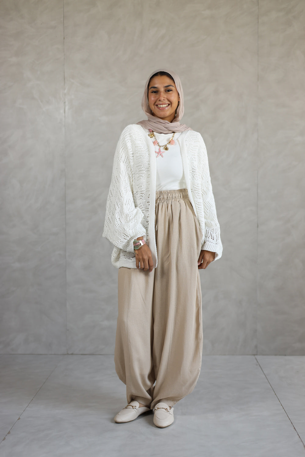Linen Balloon Fit — Beige
