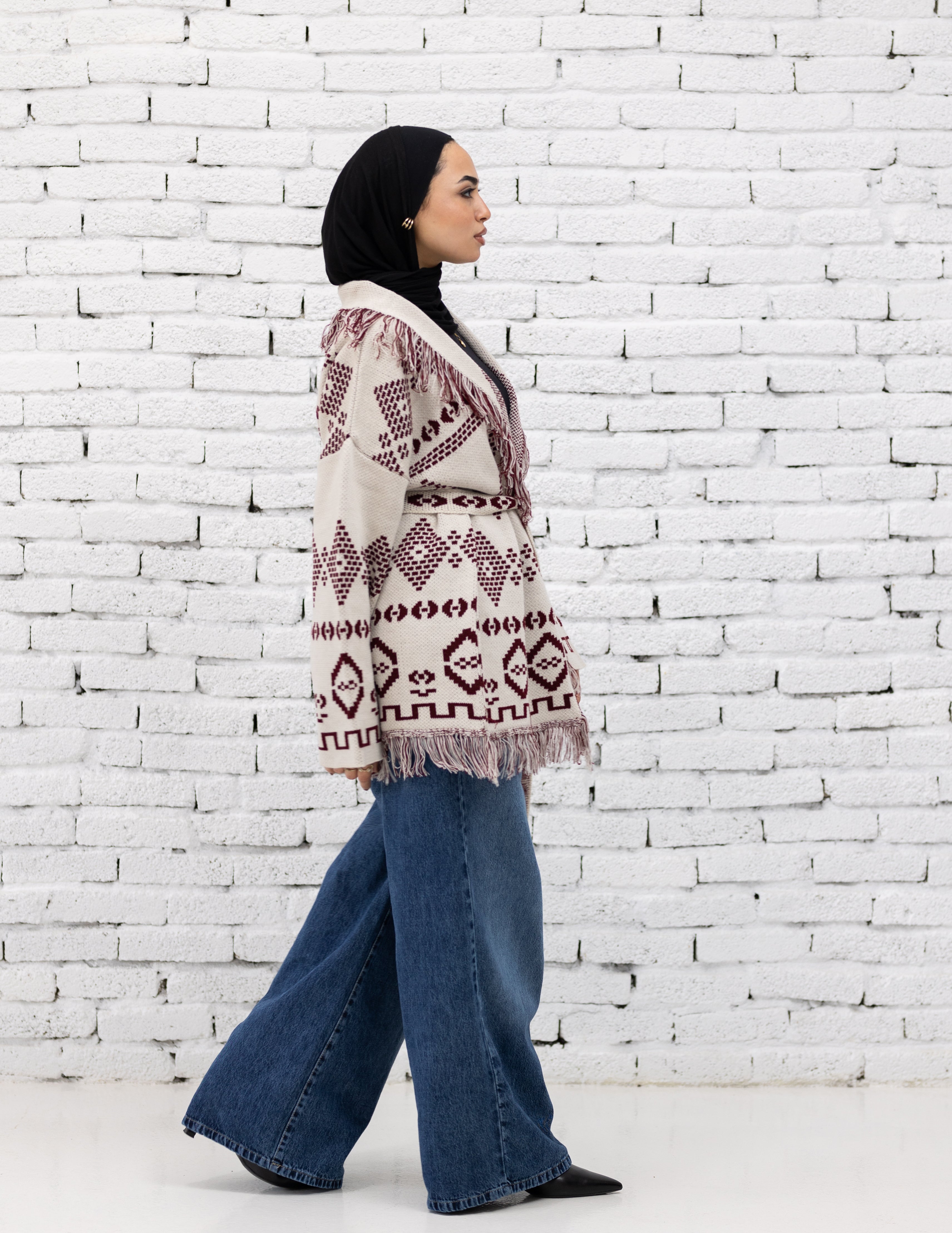 Rimal Fringed Cardigan - In Beige