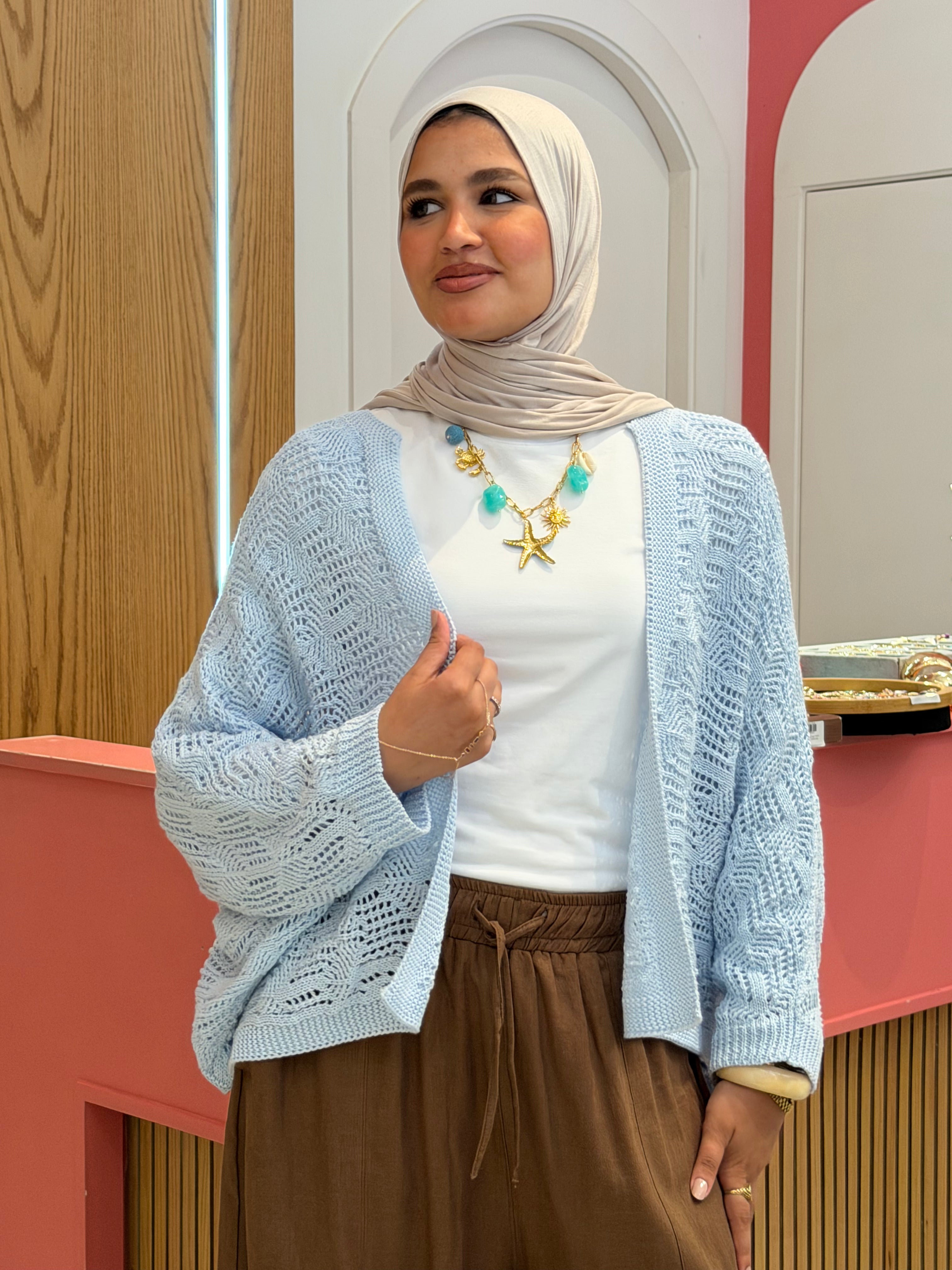 Daisy Cardigan — Baby Blue