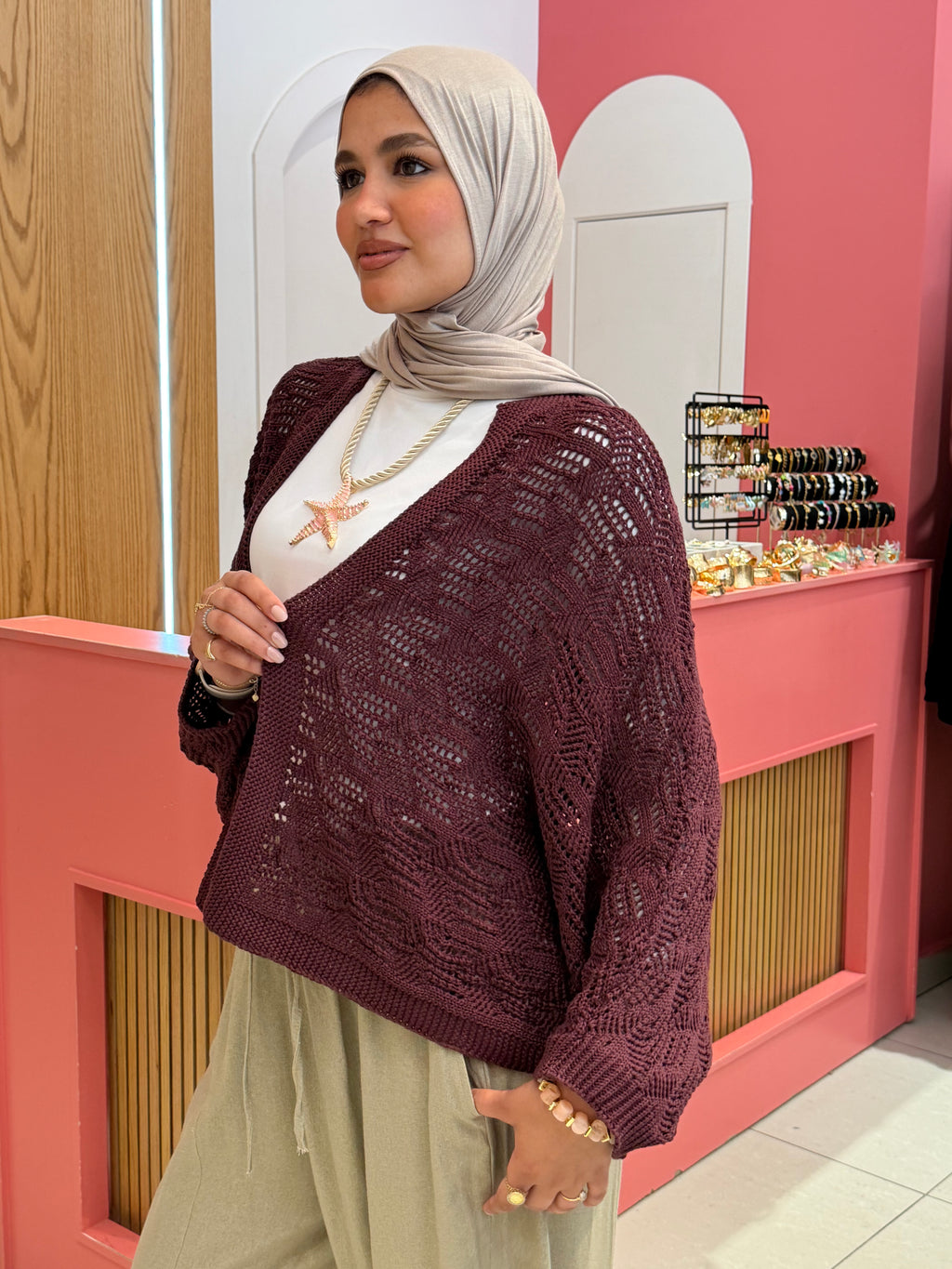 Daisy Cardigan — Burgundy
