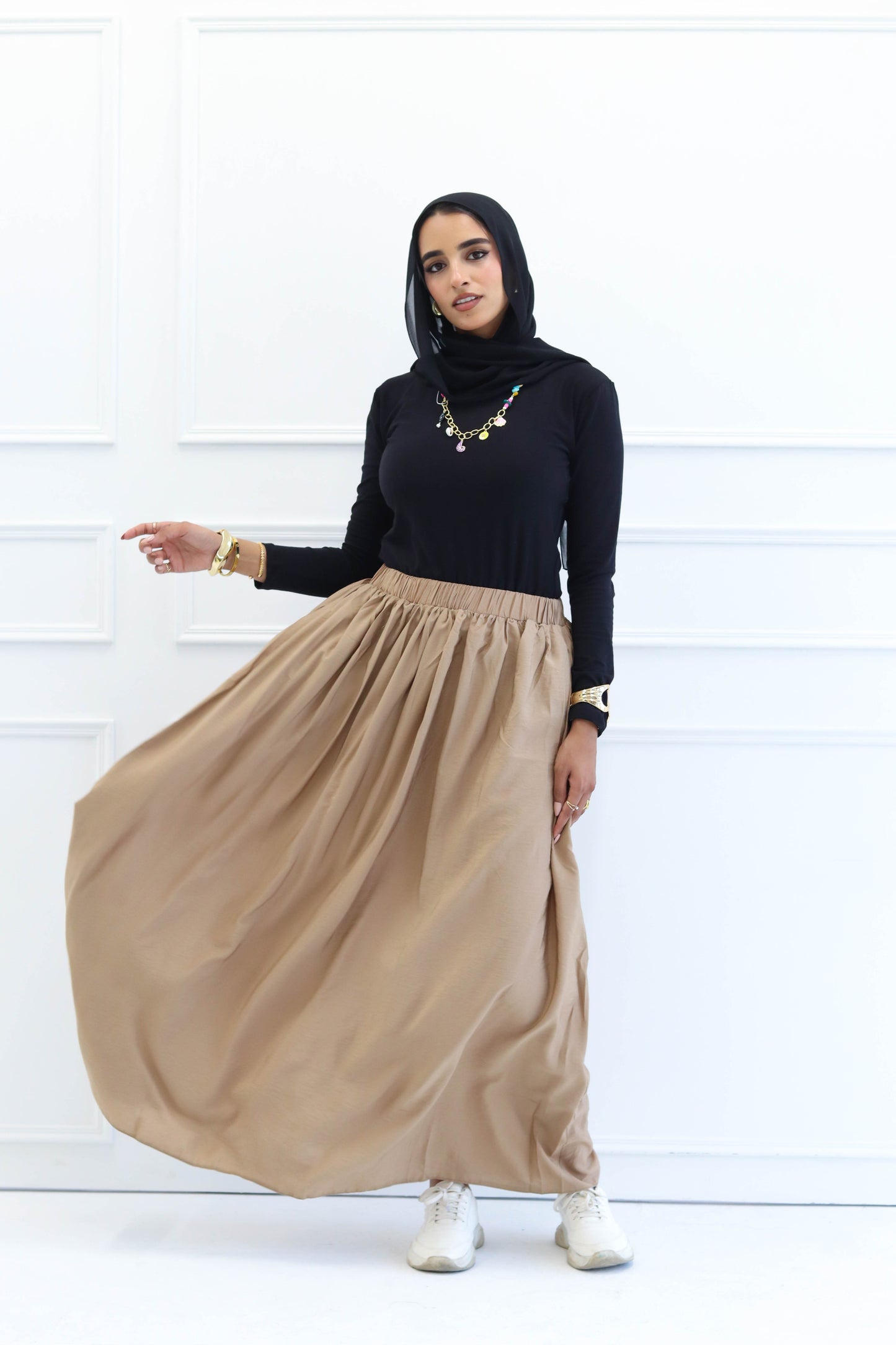 Pleated skirt in Cafe