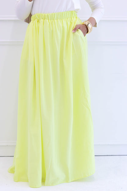 Pleated skirt in Yellow