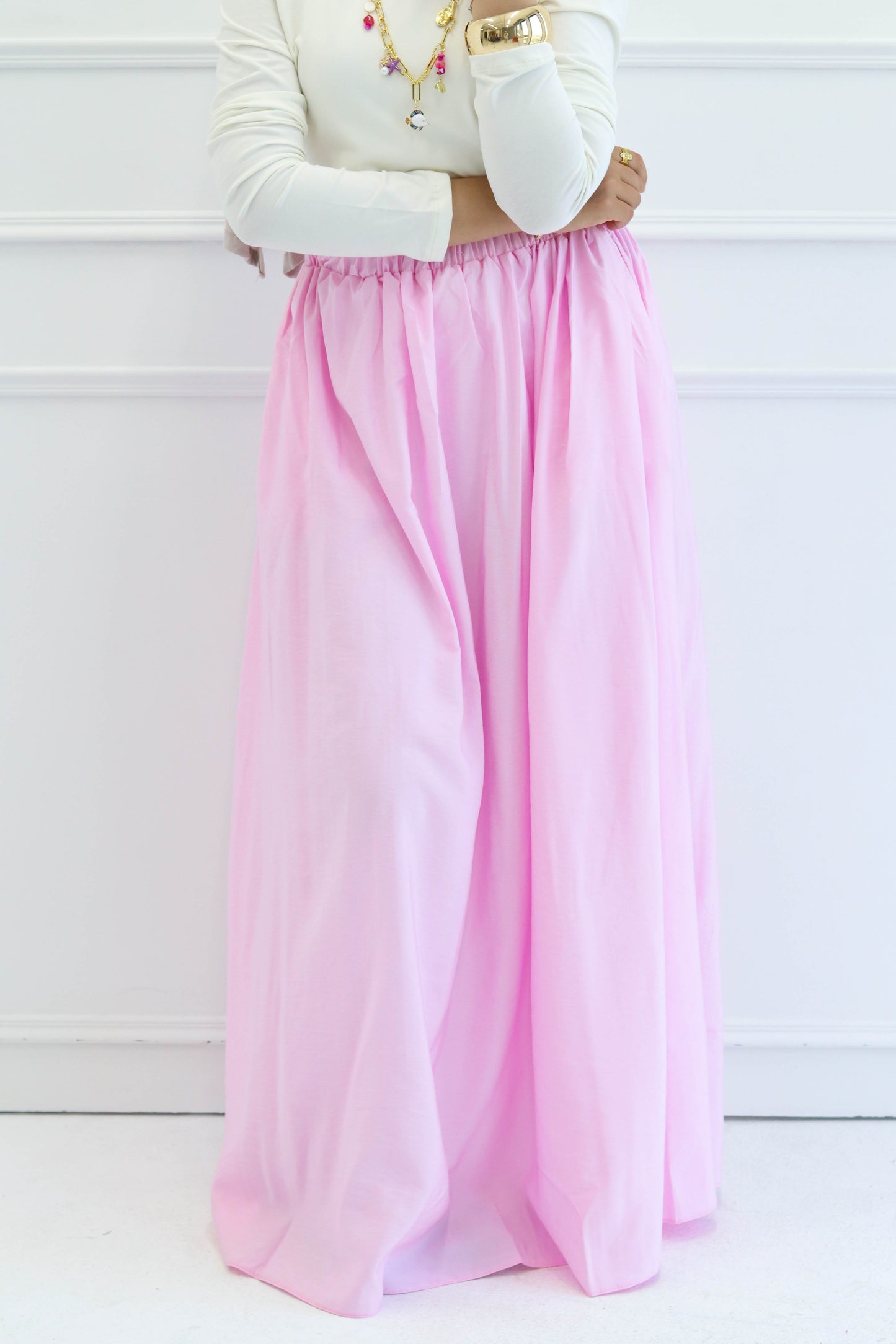 Pleated skirt in Baby Pink