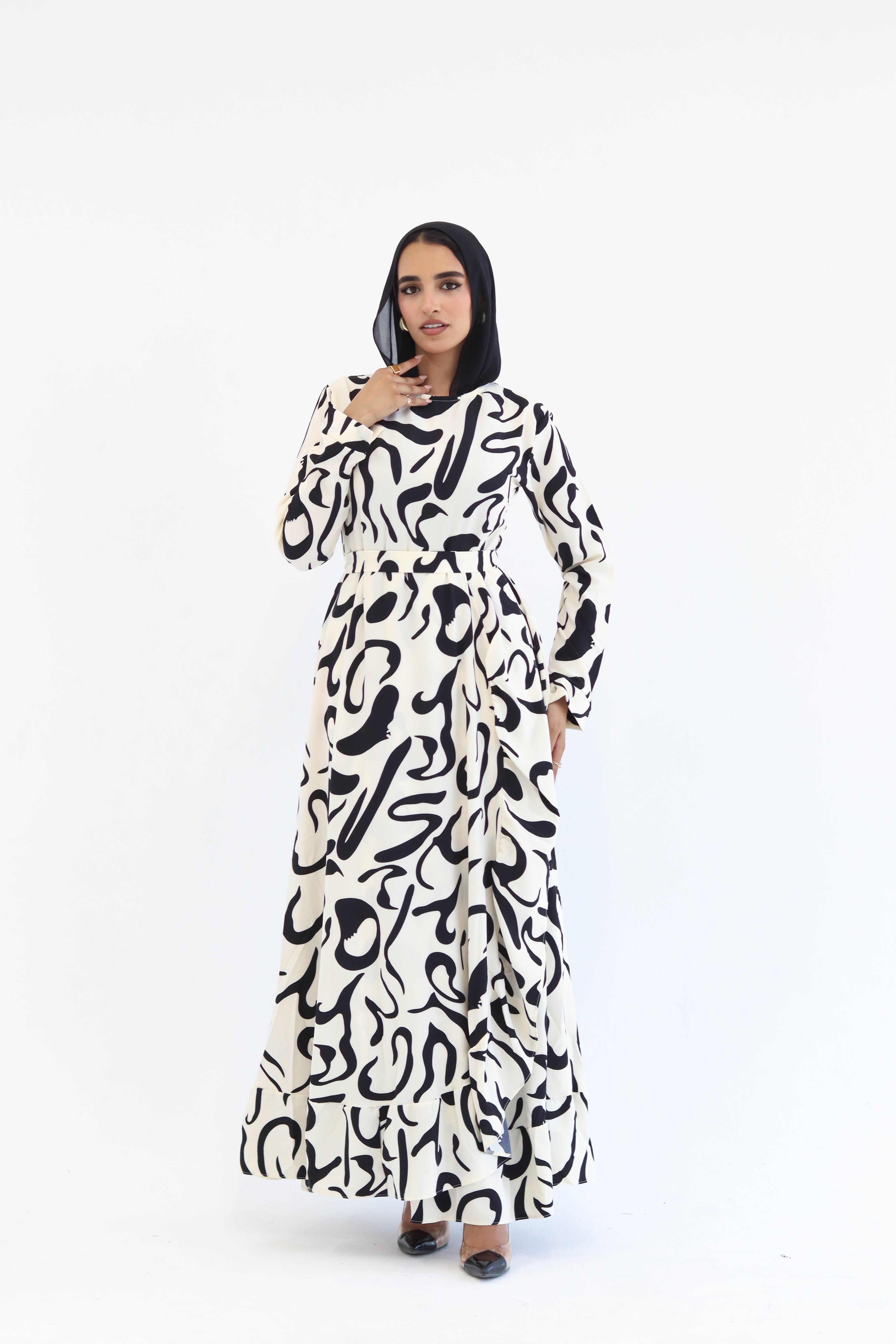 Floral Dress In Black