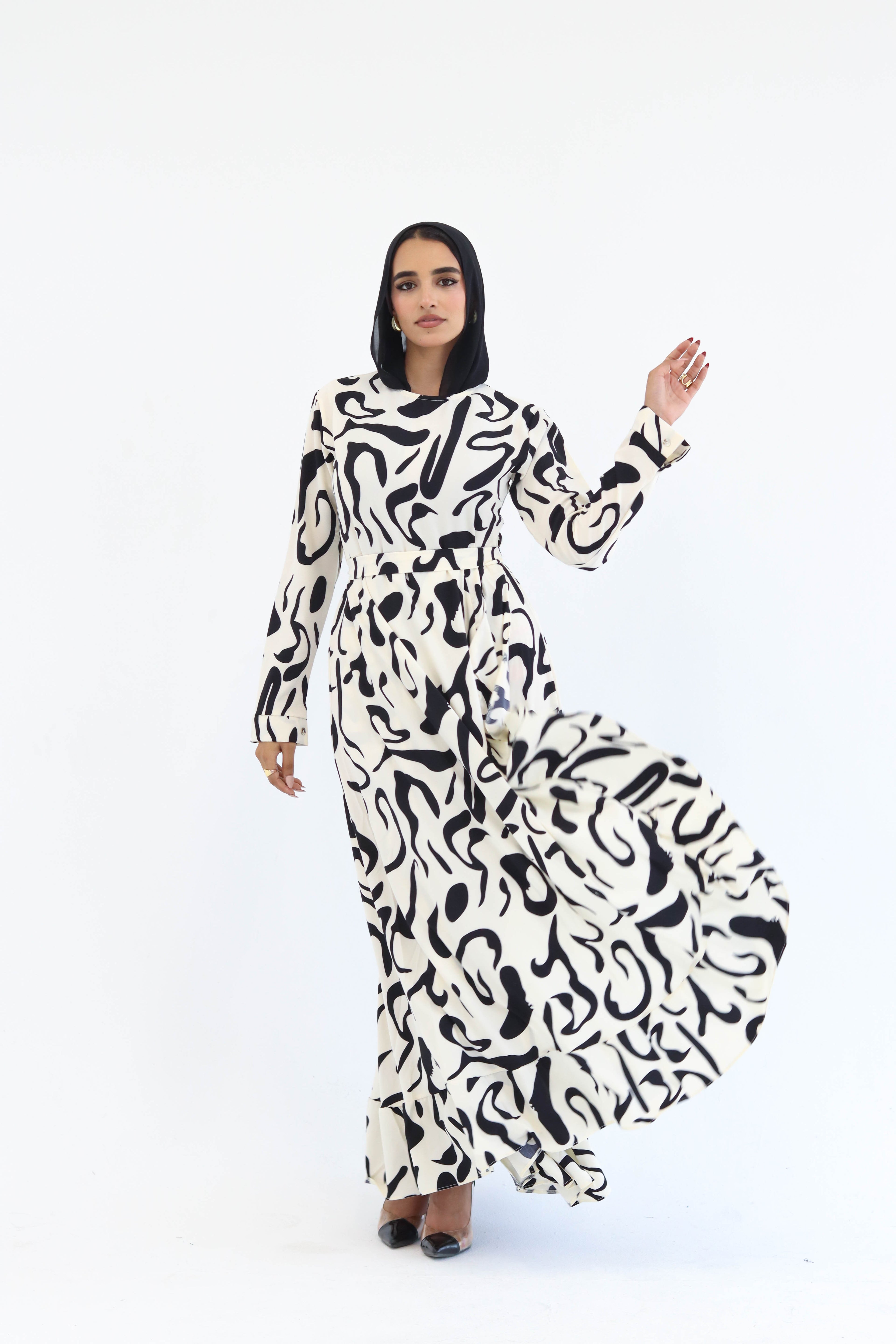 Floral Dress In Black