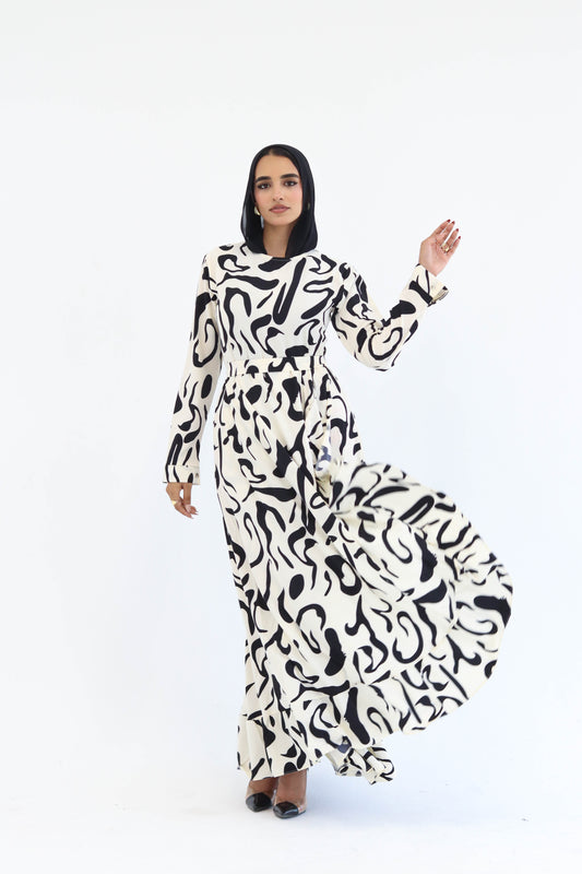 Floral Dress In Black