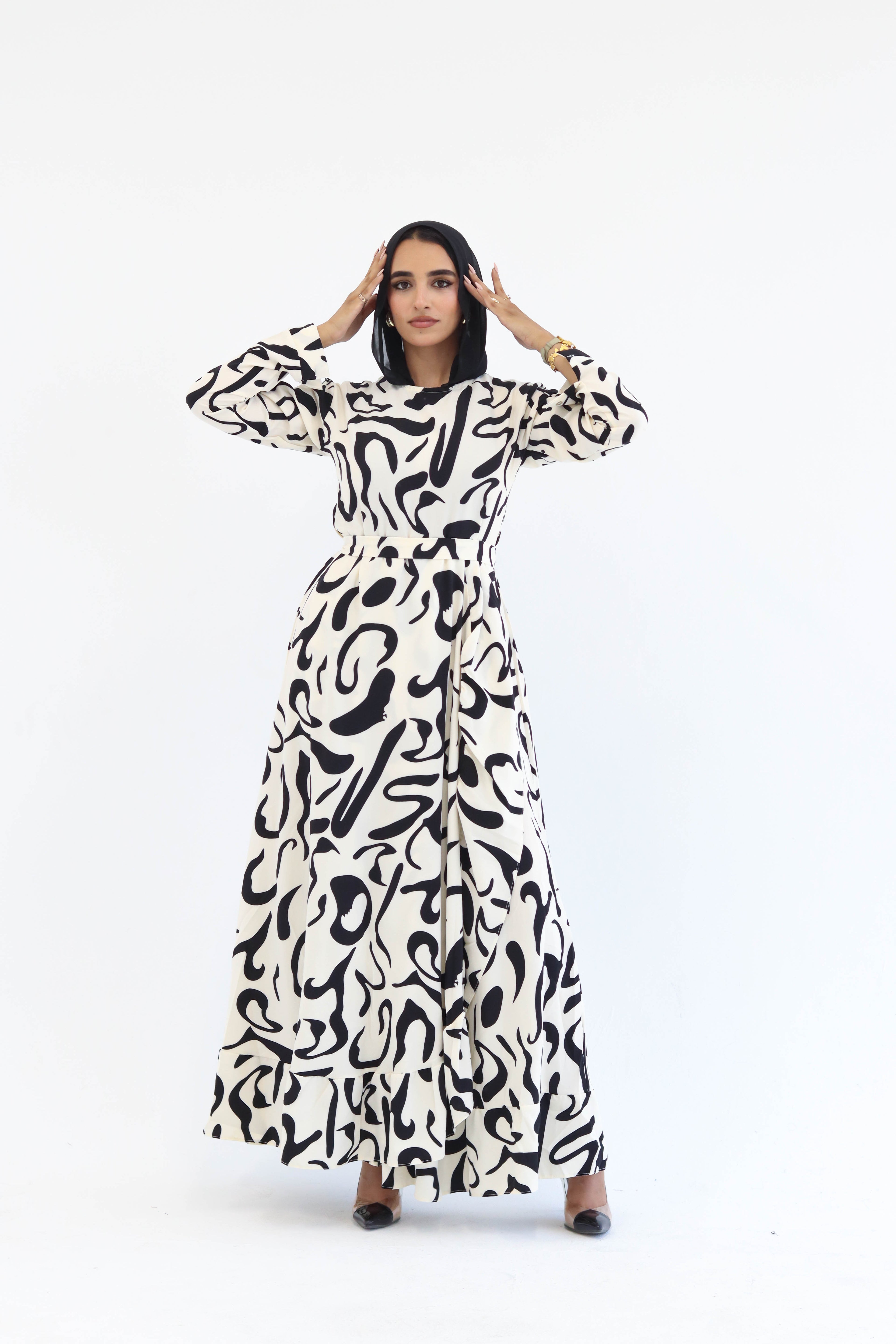 Floral Dress In Black