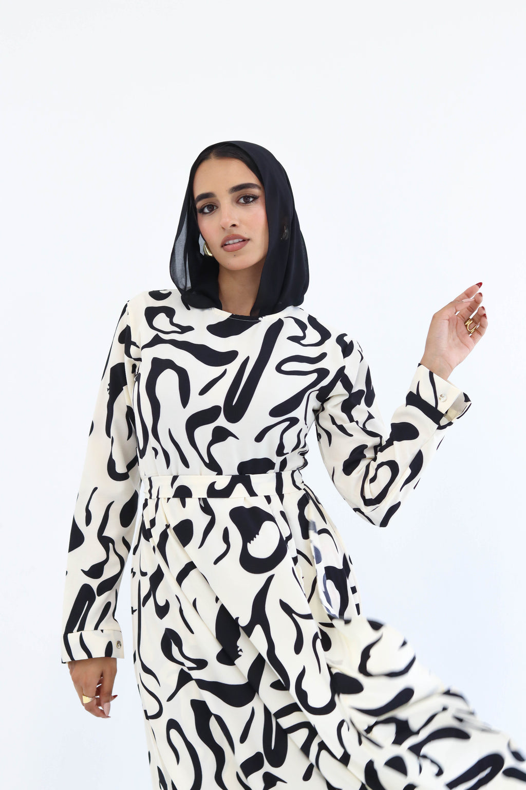 Floral Dress In Black