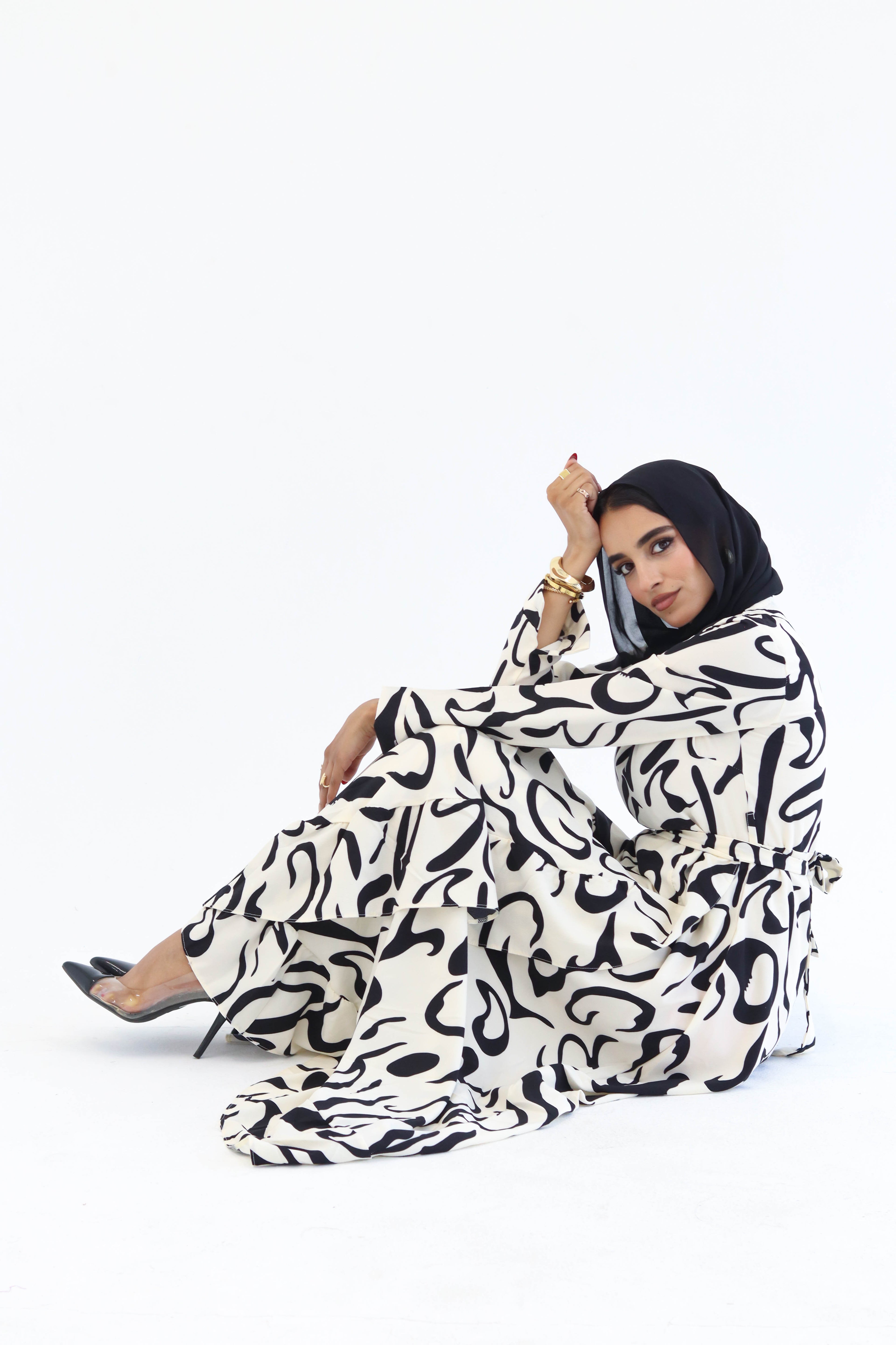 Floral Dress In Black