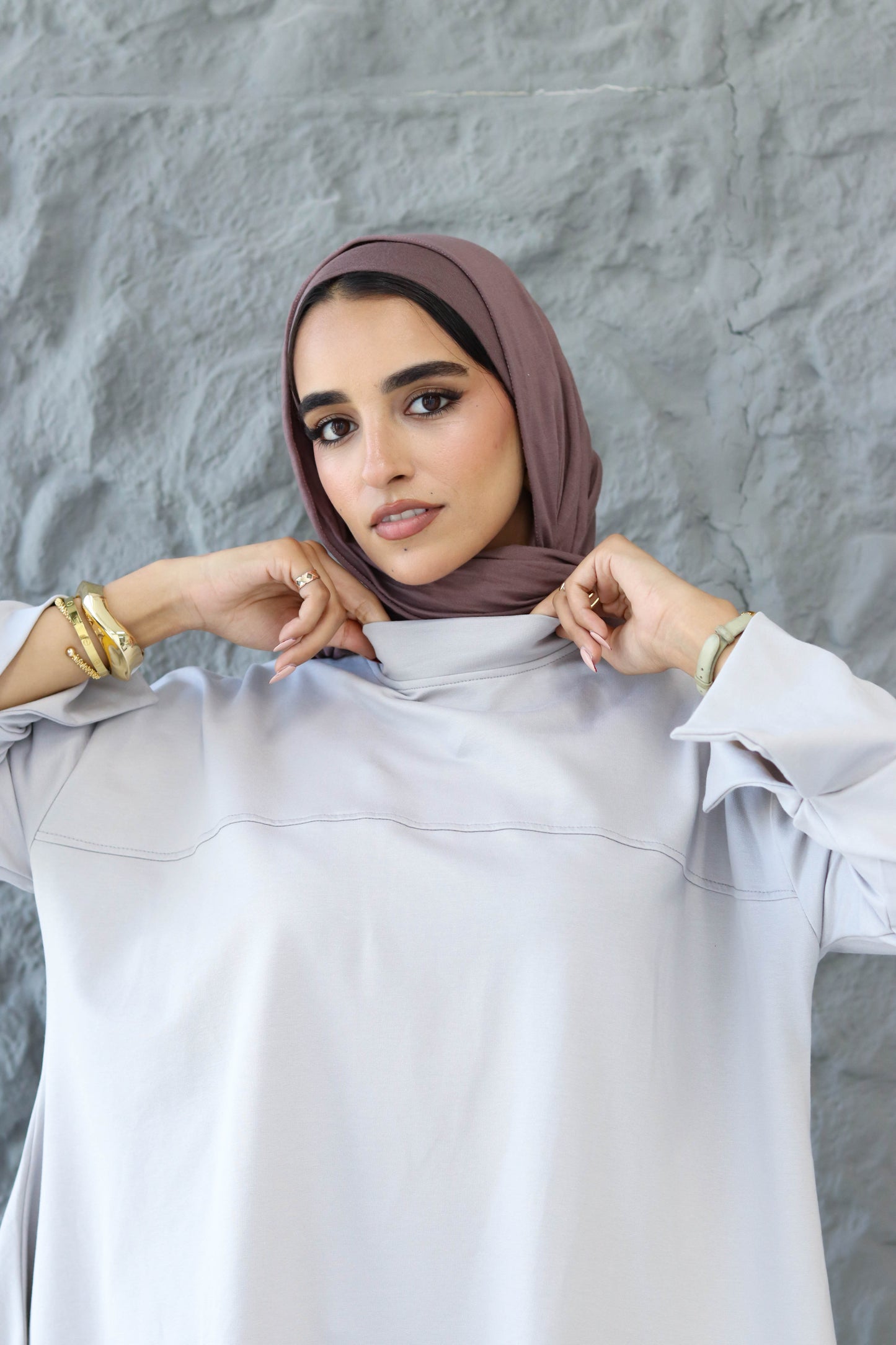 High low cotton top in Grey