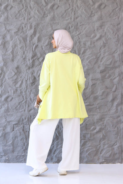 High low cotton top in Yellow
