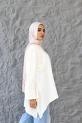 High low cotton top in White