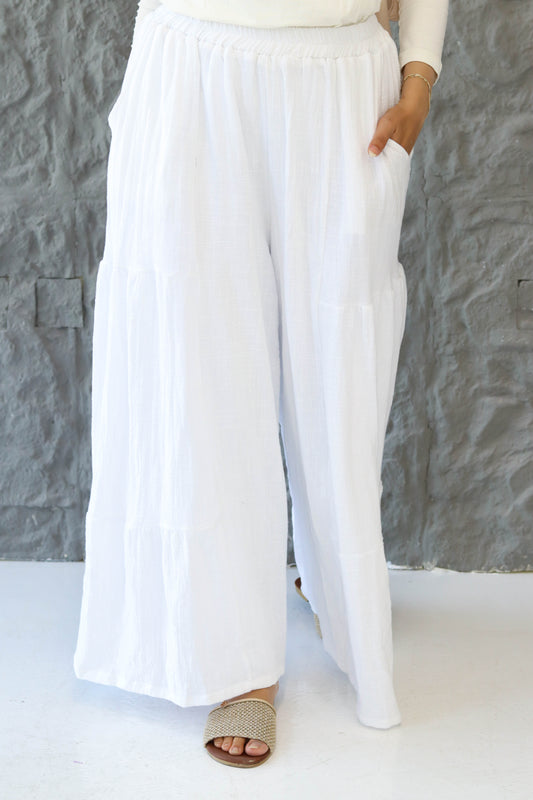 White Wide Leg Pants