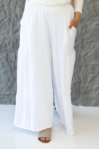 White Wide Leg Pants