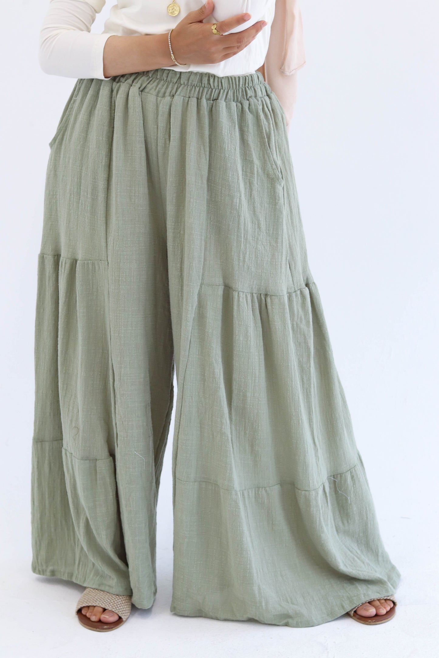 Olive  Wide Leg Pants