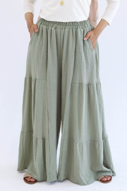 Olive  Wide Leg Pants