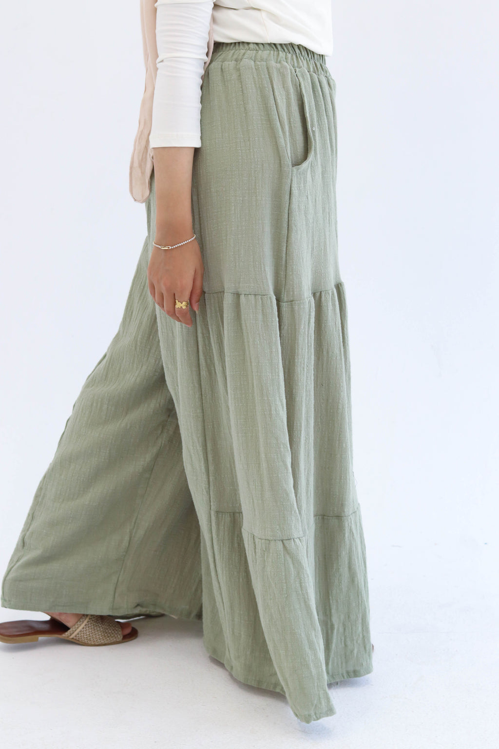 Olive  Wide Leg Pants