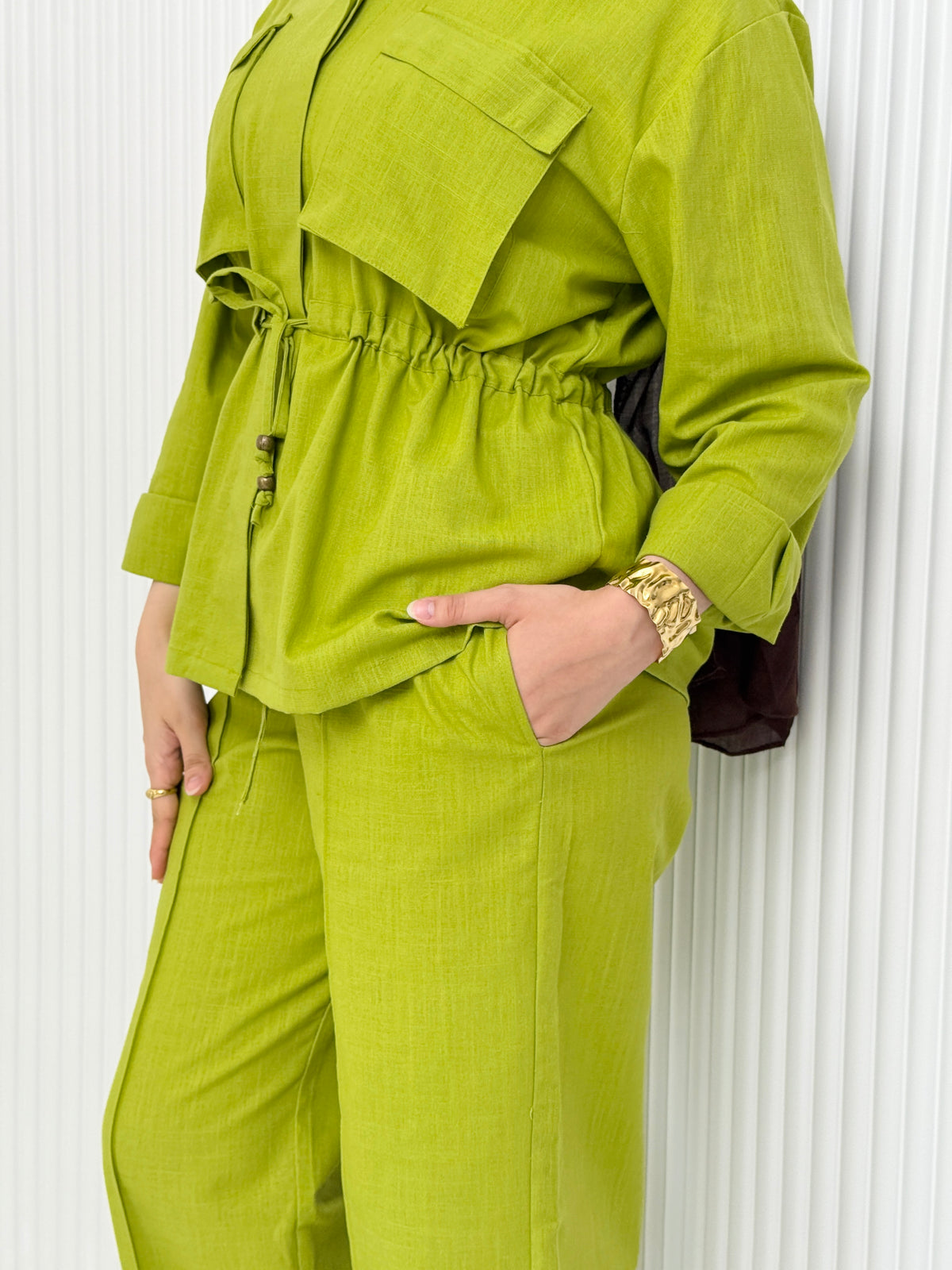 Pocket set in kiwi