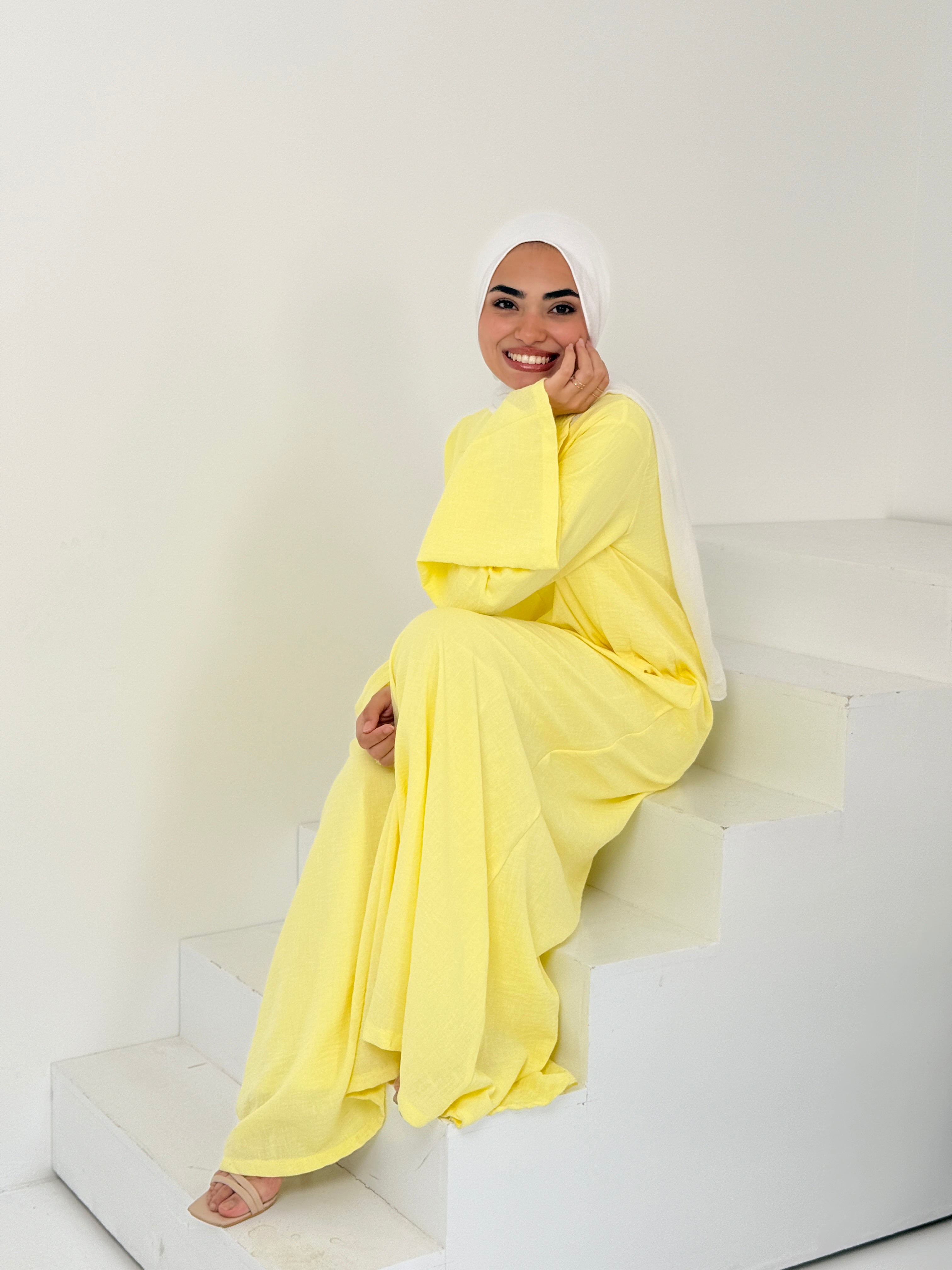 Darts Dress In Yellow